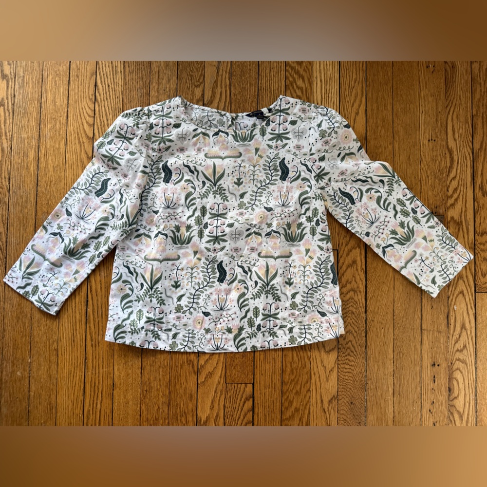 Brooks Brothers Green and Pink Floral Blouse - Size 6